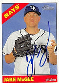Sports Memorabilia Autograph Warehouse 247729 Jake McGee Autographed Baseball Card - Tampa Bay Rays 2015 Topps Heritage - No. 81