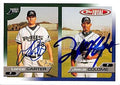 Sports Memorabilia Autograph Warehouse 247719 Lance Carter &amp Jesus Colome Autographed Baseball Card - Tampa Rays 2005 Topps Total - No. 598