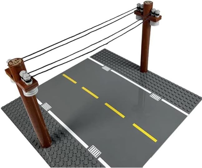 General Jim's Toy Train Building Blocks Bricks Sets (Telephone Pole Traffic Set (Qty 5))