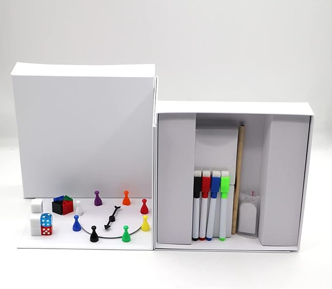 CNUAS Blank Board Game Kits Make Your Own Personality Games Creative DIY Board Game Set with Blank Board and Accessories for Adults Only Professional Adult Strategy Game