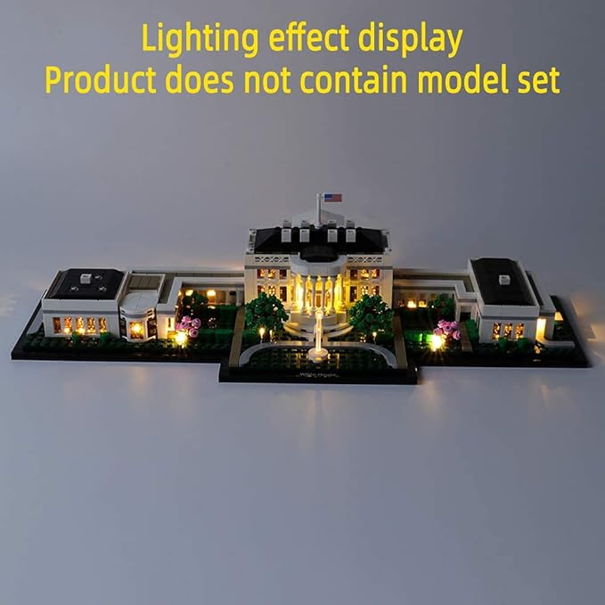 LED Light Kit for The White House - Compatible with Lego Architecture Collection 21054 Building Blocks Model (Model Set Not Included)