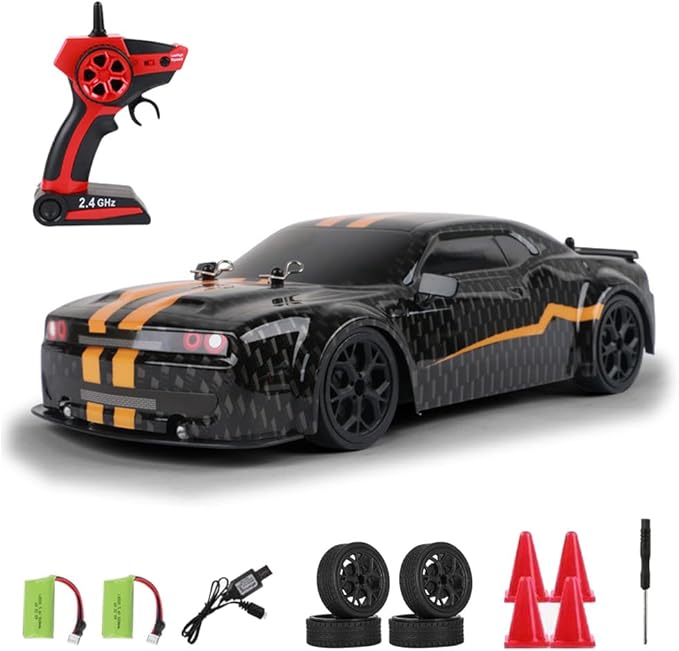 RC Drift Car 4 WD High Speed 30 KM/H Remote Control Car1:14 Scale Drifting Tires Racing Sport Toy 2.4GHz RC Racing Car with Cool Lighting for Adults Teen