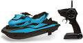 2.4 GHz RC Motorboat for Kids &amp Adults 10 km/h High-Speed Dual-Motor Electric Racing Jet Ski Toy 50 m Range 20 min Play Low-Battery Alarm Pool &amp Lake Ready (Blue)