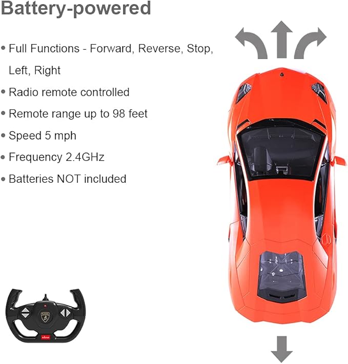 RASTAR RC Car 1:14 Lamborghini Aventador LP700-4 Remote Control Car for Boys 8-12 Working Lights - Orange 2.4GHz RC Lamborghini Toy Car