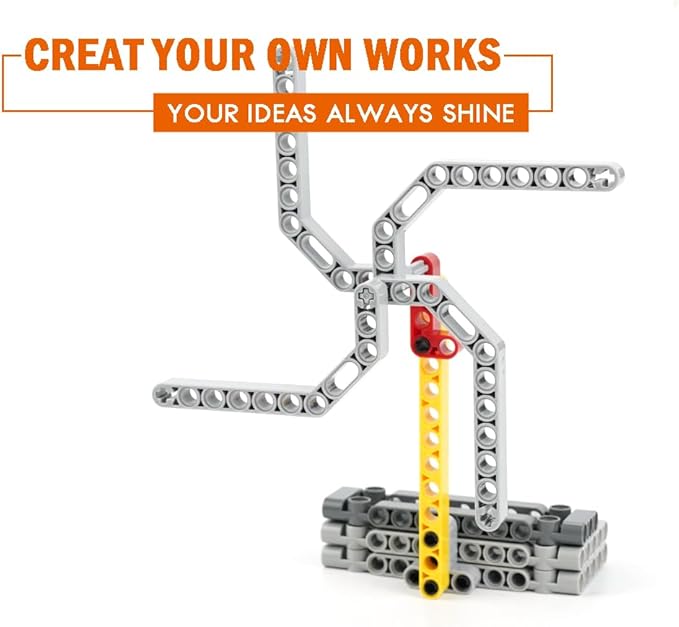 582pcs Technical Parts and Pieces Beams Axles Connectors Bricks Sets Compatible with Technical Chassis Frame Liftarm and Pins Building Blocks Accessories Robot Kits Bulk Toys