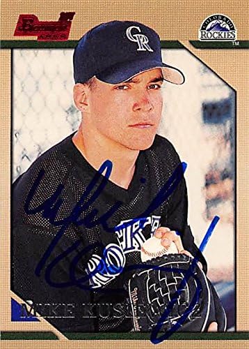 Sports Memorabilia Autograph Warehouse 291674 1996 Bowman Mike Kusiewicz Autographed No.113 Rookie Baseball Card - Colorado Rockies FT