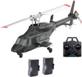 RC Helicopter Model A61 1/53 Scale Air-Wolf 2.4G 4CH Single Rotor RC Plane with Optical Flow Altitude Hold (RTF Version/Black and White) (Black White)