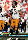 Sports Memorabilia Autograph Warehouse 302499 1991 Topps Stadium Club Dermontti Dawson Autographed Football Card - Pittsburgh Steelers Hall of Famer