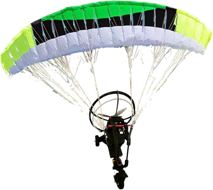 2.4G RC Paraglider with Wheeled Cart &amp 1.8m Wingspan Nylon Canopy High-Altitude Stunt Flight Paraglider 30 Mins Flight Time Ideal Gift for Outdoor Adventurer (RTF/Random Color)