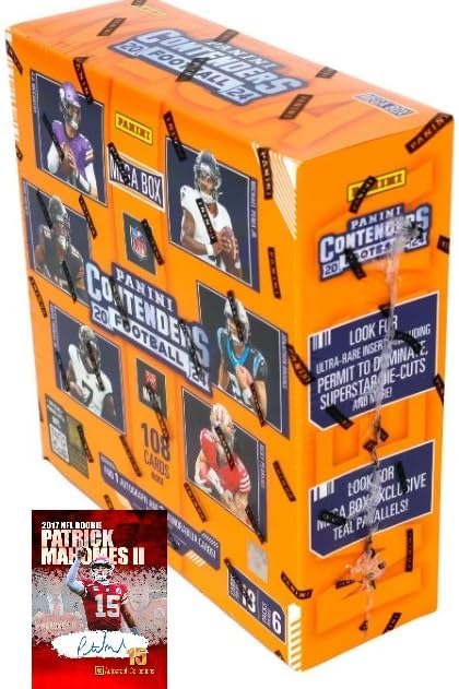 NEW 2024Contenders Football Card MEGA Box 1 AUTOGRAPH and 2 JERSEY Cards Per Box 108 Total Cards - Bonus Patrick Mahomes Card-Sized Print