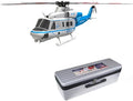 Helidirect Goosky E2 UH-1Y GPS 15+ Minutes Flight - Electric Brushless RC Helicopter 1:35 Scale with Carrying Case for Beginners &amp Adult (Blue/White BNF with Carrying Case)