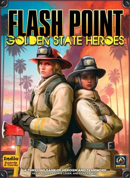 Flash Point: Golden State Heroes by Indie Boards &amp Cards | Cooperative Firefighting Strategy Board Game | Standalone Ignition System Expansion Team-Based Rescue Gameplay | 1–6 Players | Ages 14+