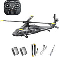 Hanll Black Hawk K200 6CH Simulation RC Helicopter with Brushless Motor Optical Flow &amp Altitude Hold One-Key Inverted Flight 2.4G Remote Control High Simulation Aerobatic Model (Grey/2 Battery