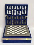 Large Handmade Full Chess Set Marble Chess Board 32 Chess Game Pieces Unique Home décor. Handcrafted Tournament Chess Board - 2 Players. (Grey White)