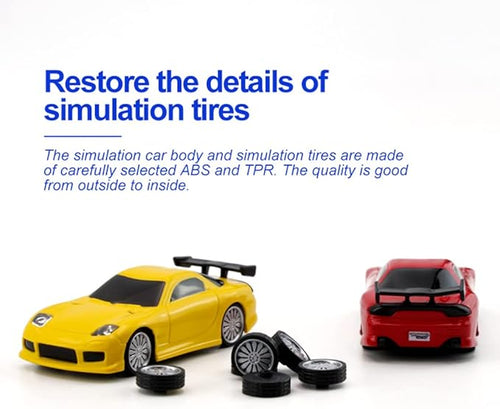 1:76 Turbo Racing Scale RC Sport Car Table Racing Remote Control Mini Model Car Full Proportional RTR Kit Toys (C71yellow)