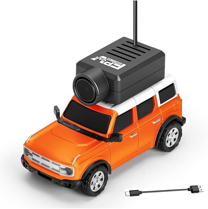 GoolRC WLtoys 6405 Mini RC Car 2.4GHz 1:64 Scale FPV Remote Control Car with Camera 720P and Gyro APP Control Vehicle with LED Lights for Adults Without Remote Controller (Orange)