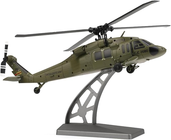 Mini WL K170 Black Hawkk Helicopter for Adults WL K170 Black Hawkk UH-60L 170 2.4G 4CH Flybarless RC Helicopter Outdoor Hobby RC Toy Model (RTF Version)