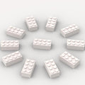 500 Piece Bulk 2x4 Building Bricks Compatible with Lego Flat White Bricks