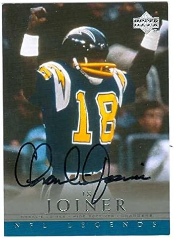 Autograph Warehouse 38812 Charlie Joiner Autographed Football Card San Diego Chargers 2000 Upper Deck NFL Legends No. 67