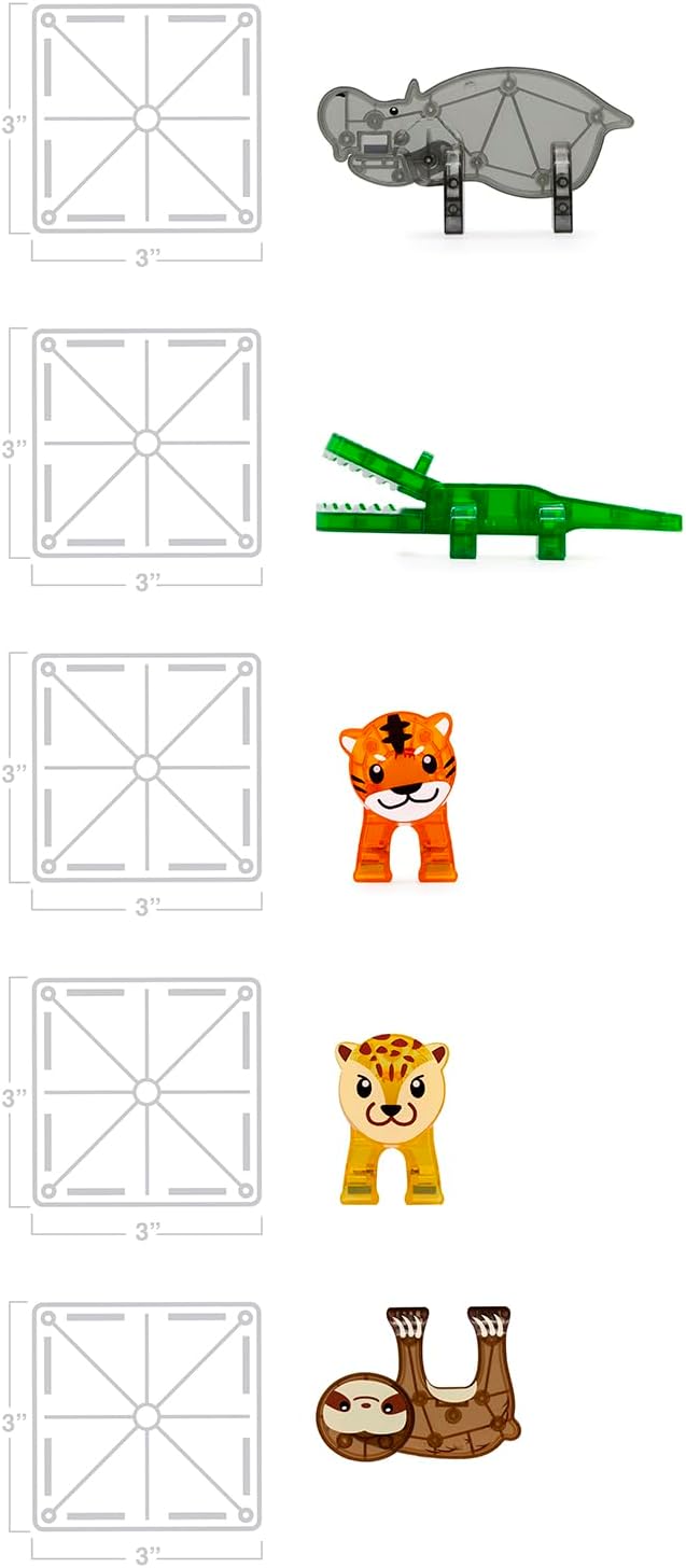 MAGNA-TILES Jungle Animals 25-Piece Magnetic Construction Set The ORIGINAL Magnetic Building Brand