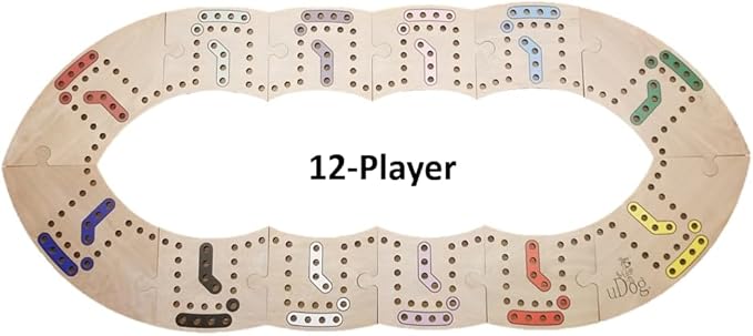 uDog Board Game | Old-Fashioned Fun for 2–12 Players | Made in The USA | Durable Wooden Pieces to Last a Lifetime | Family Game Night (10-Player)
