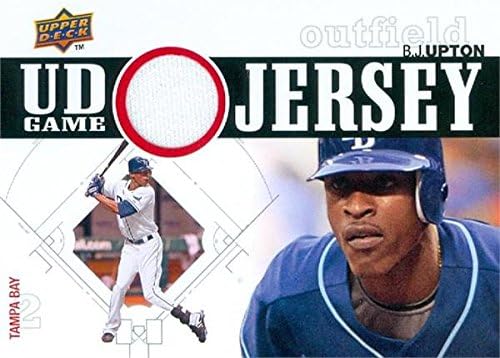 Sports Memorabilia Autograph Warehouse 343465 B.J. Upton Player Worn Jersey Patch Baseball Card - Tampa Bay Rays 2010 Upper Deck Game No. UDGJ-BU