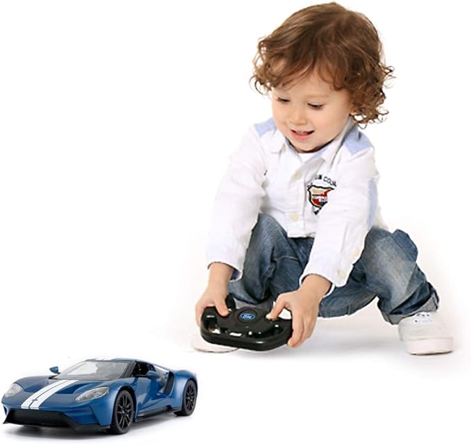 RASTAR RC Car | 1/14 Ford GT Remote Control RC Race Toy Car for Kids Open Doors by Manual Blue (2.4GHz)