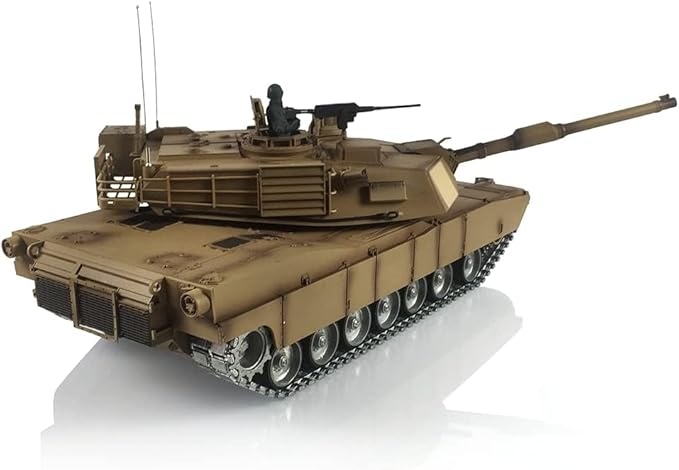 Heng Long US in Stock RC Tank 1/16 7.0 Abrams RTR RC Tank 3918 360° Turret Barrel Recoil Metal Track Smoking Unit Battle Tank Military Transport Vehicles BB Shooting Airsoft Tank That Shoot