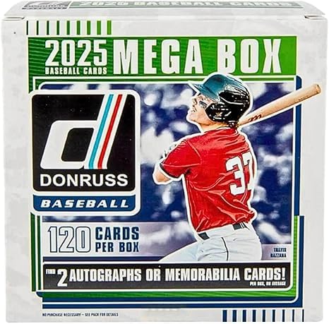 2025 Donruss Baseball Mega Box with 120 Trading Cards + 6 Toploaders + Magnetic Holder + StreetCards Magnet!