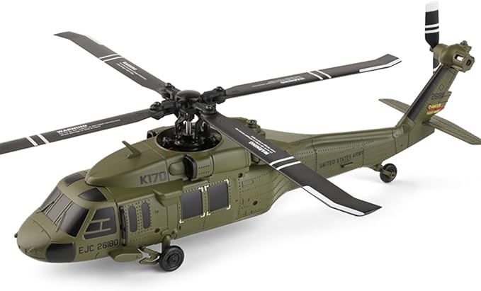 Mini WL K170 Black Hawkk Helicopter for Adults WL K170 Black Hawkk UH-60L 170 2.4G 4CH Flybarless RC Helicopter Outdoor Hobby RC Toy Model (RTF Version)