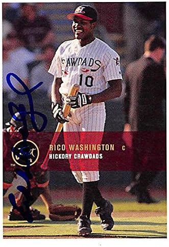 Sports Memorabilia Autograph Warehouse 244675 Rico Washington Autographed Baseball Card - Pittsburgh Pirates FT 2000 Just Minors - No. 198 Rookie