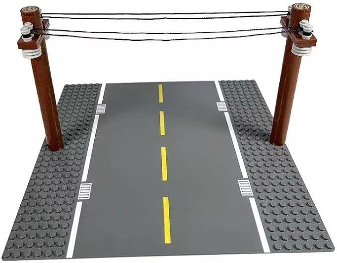 General Jim's Toy Train Building Blocks Bricks Sets (Telephone Pole Traffic Set (Qty 5))