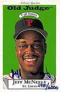 Sports Memorabilia Autograph Warehouse 249433 Jeff McNeely Autographed Baseball Card - St. Louis Cardinals 1995 Signature Rookies Old Judge - No. 20