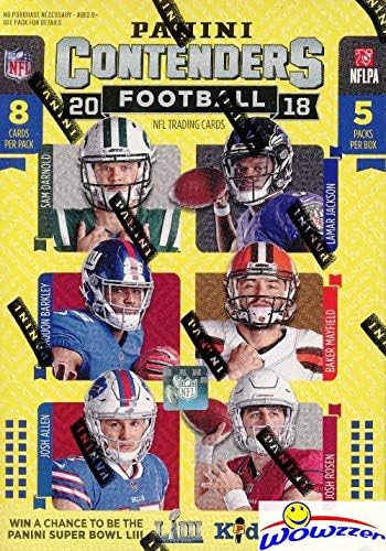 2018 Panini Contenders NFL Football EXCLUSIVE Factory Sealed Retail Box with AUTOGRAPH or MEMORABILIA Card! Look for RCs &amp Autos of Baker Mayfield Saquon Barkley Sam Darnold &amp Many More! WOW