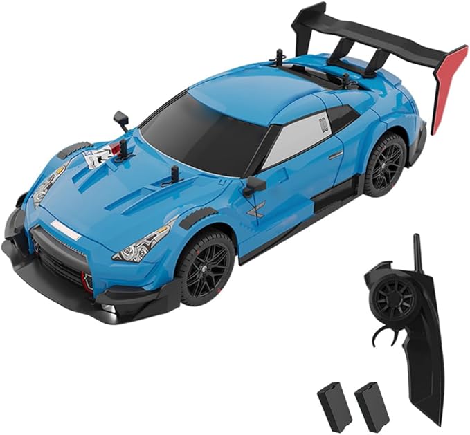 RC Drift Car 1:14 4WD 40KM/H High Speed RC Racing Car with LED Lights 2 Batteries Drifting and Racing Tires for Adults (Light Blue)