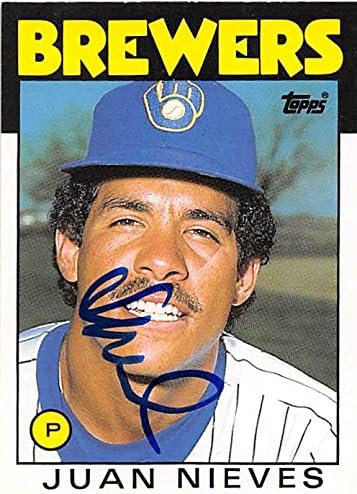 Sports Memorabilia Autograph Warehouse 247934 Juan Nieves Autographed Baseball Card - Milwaukee Brewers 1986 Topps - No. 79T Rookie