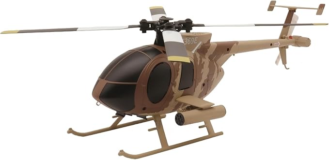 RC-ERA C184 MD500 RC Helicopter 4CH Single-Propeller Flybarless Optical Flow Gyro Stabilized Remote Control Helicopter RC Aircraft Model Toys for Adult