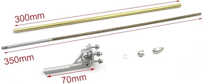 RC Boat 4mm 350mm Flexible Shaft CW CCW Drive Cable Shaft Strut Mount 36mm Propeller for RC Boat Speed Mono V Oval Catamaran(LH and RH)