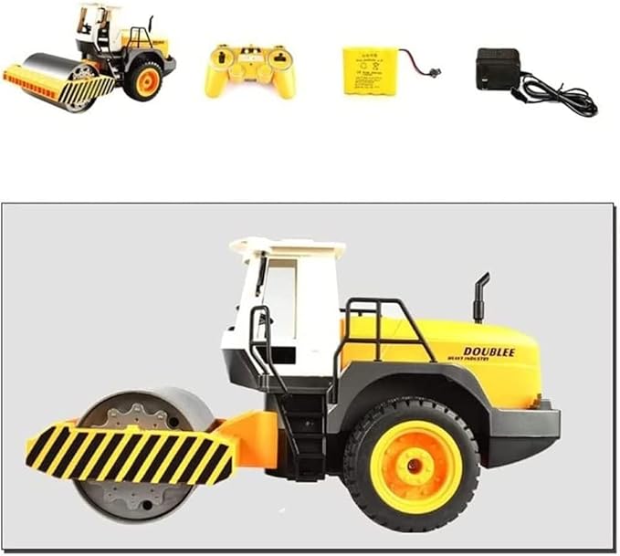 RC Truck Remote Control Road Roller Rigid Road Roller Heavy Duty Steamroller Boy Toy Car Rc Construction Site Vehicle Grader Alloy Model Rc Engineetruck Toys