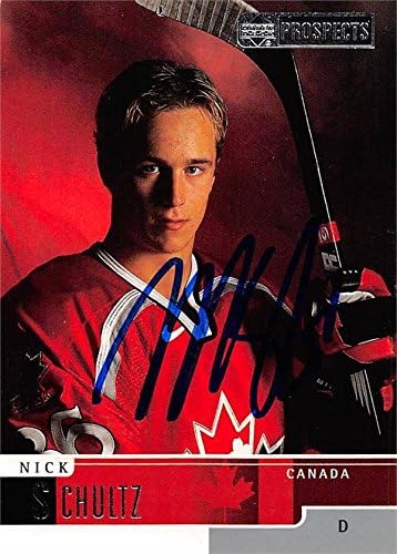 Autograph Warehouse 466221 Nick Schultz Autographed CHL44 Prince Albert &amp Team Canada Hockey Card 2000 Upper Deck Prospects No. 86