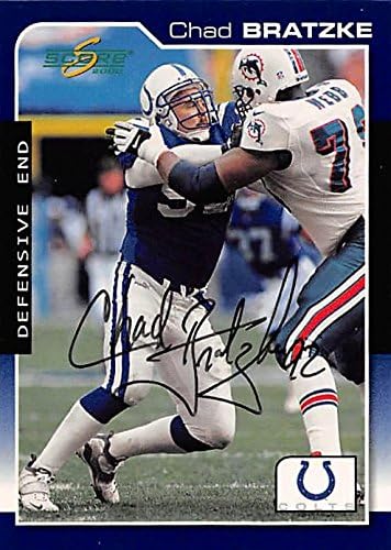 Autograph Warehouse 248984 Chad Bratzke Autographed Football Card - Indianapolis Colts 2000 Score - No. 83