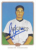 Sports Memorabilia Autograph Warehouse 246909 Jhoulys Chacin Autographed Baseball Card - Colorado Rockies 2010 Topps 206 - No. 247