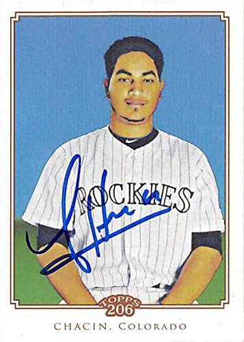 Sports Memorabilia Autograph Warehouse 246909 Jhoulys Chacin Autographed Baseball Card - Colorado Rockies 2010 Topps 206 - No. 247
