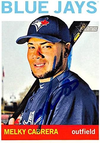 Sports Memorabilia Autograph Warehouse 246017 Melky Cabrera Autographed Baseball Card - Toronto Blue Jays 2013 Topps Heritage - No. 150