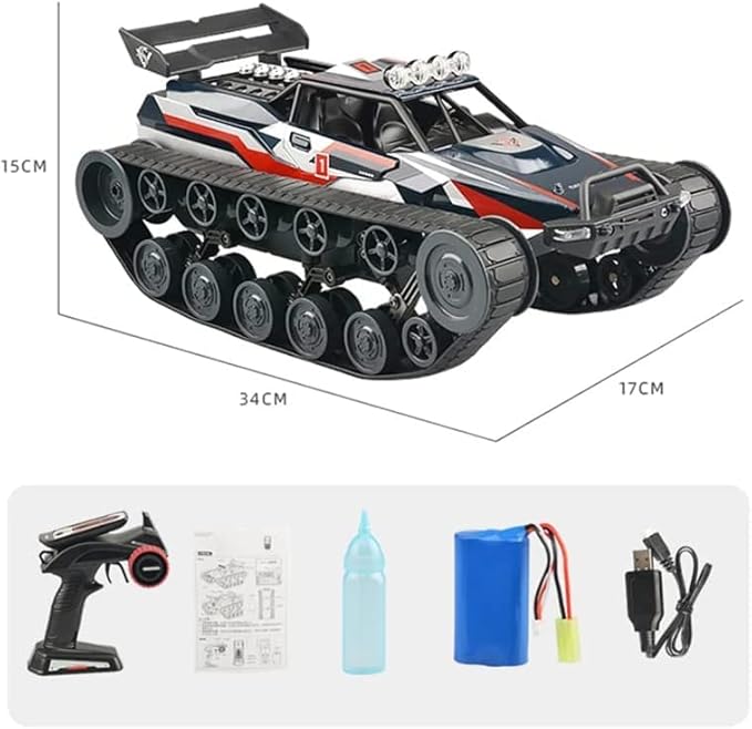 GoolRC RC Tank Car 1/12 Scale 2.4GHz Remote Control Tank 360?Rotating Off-Road RC Crawler Military Vehicle with Rechargeable Battery Gifts for Adults Teens (Red)