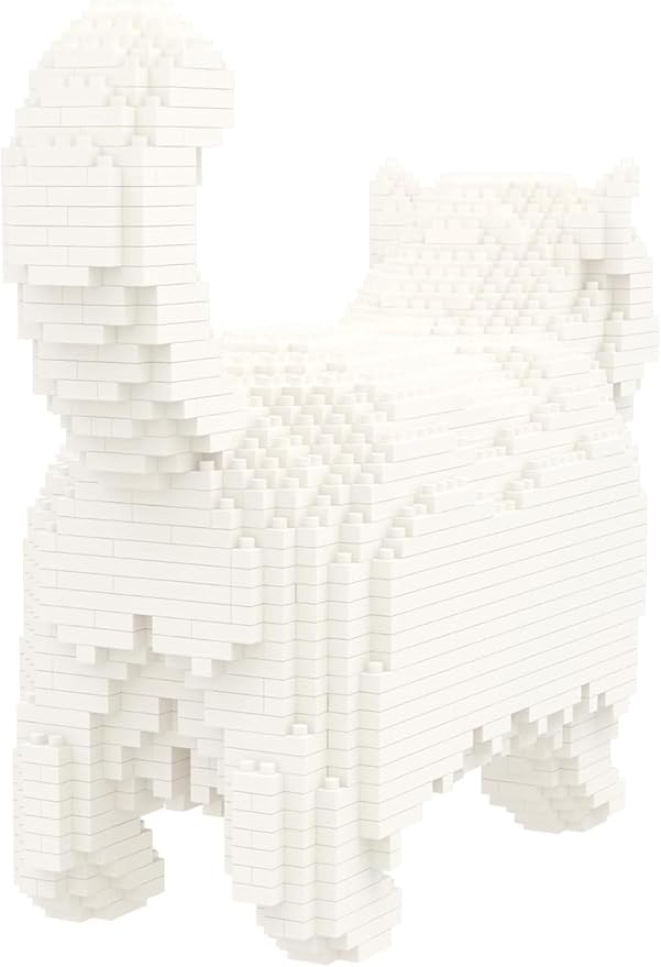 Larcele Cat Micro Building Blocks Animal Set DIY Mini 3D Building Toy Bricks Kit1196 Pieces KLJM-05 (Persian Cat)
