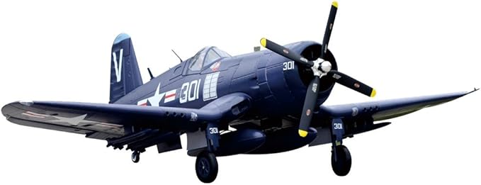 Fms Rc Planes for Adults Remote Control Airplane Warbird F4U Corsair RC Airplane 6CH 1700mm (66.9) Wingspan Blue with Flaps LED Retracts PNP (No Control Battery Charger)