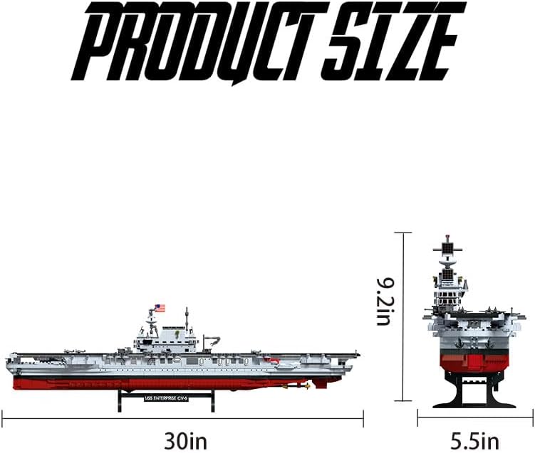SEMKY Military Series USS Enterprise Aircraft Carriers MOC Building Blocks and Engineering Toy（1883 Pieces）