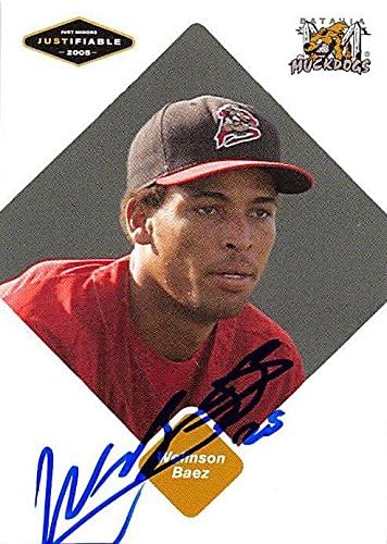 Sports Memorabilia Autograph Warehouse 244528 Wellinson Baez Autographed Baseball Card - Philadelphia Phillies FT 2005 Just Minors - No. 2 Rookie