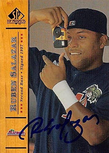 Sports Memorabilia Autograph Warehouse 344111 Ruben Salazar Autographed Baseball Card - Minnesota Twins FT 2000 Upper Deck Top Prospects No. 39 Rookie